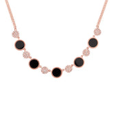 0.27ct Diamond & 2.00ct Onyx 14k Rose Gold Necklace